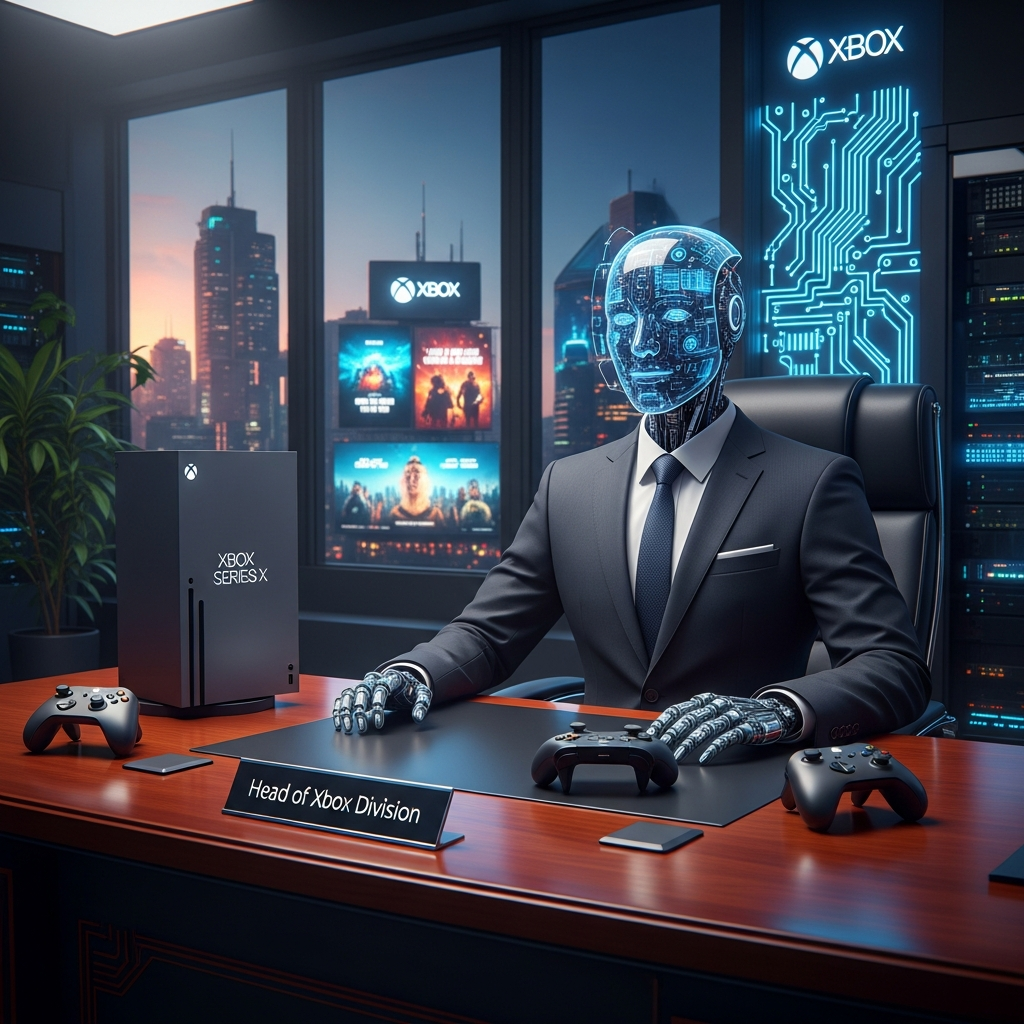 Illustration of AI executive appointed head of Microsoft’s Xbox division