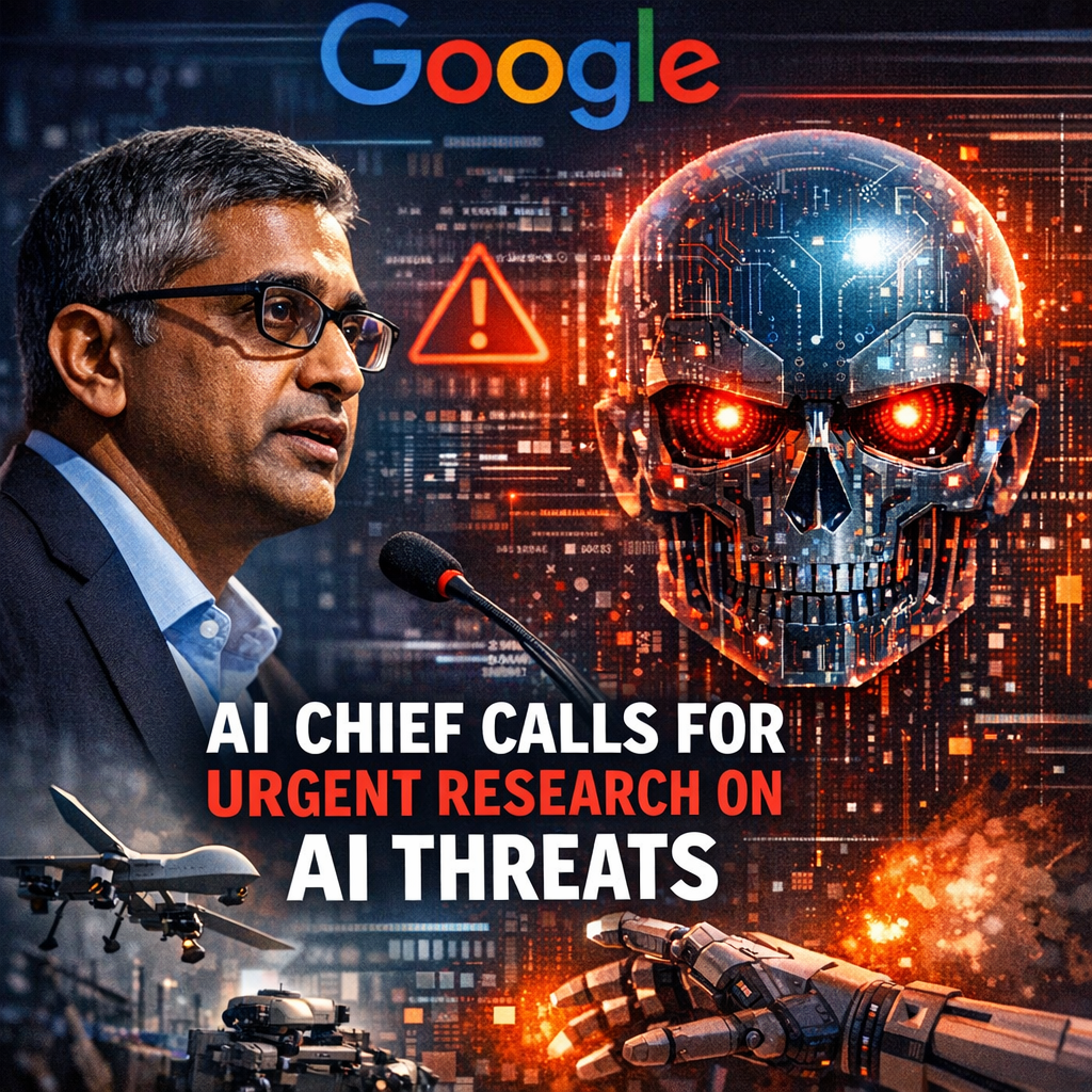 Illustration of Google AI chief calls for urgent research on AI threats