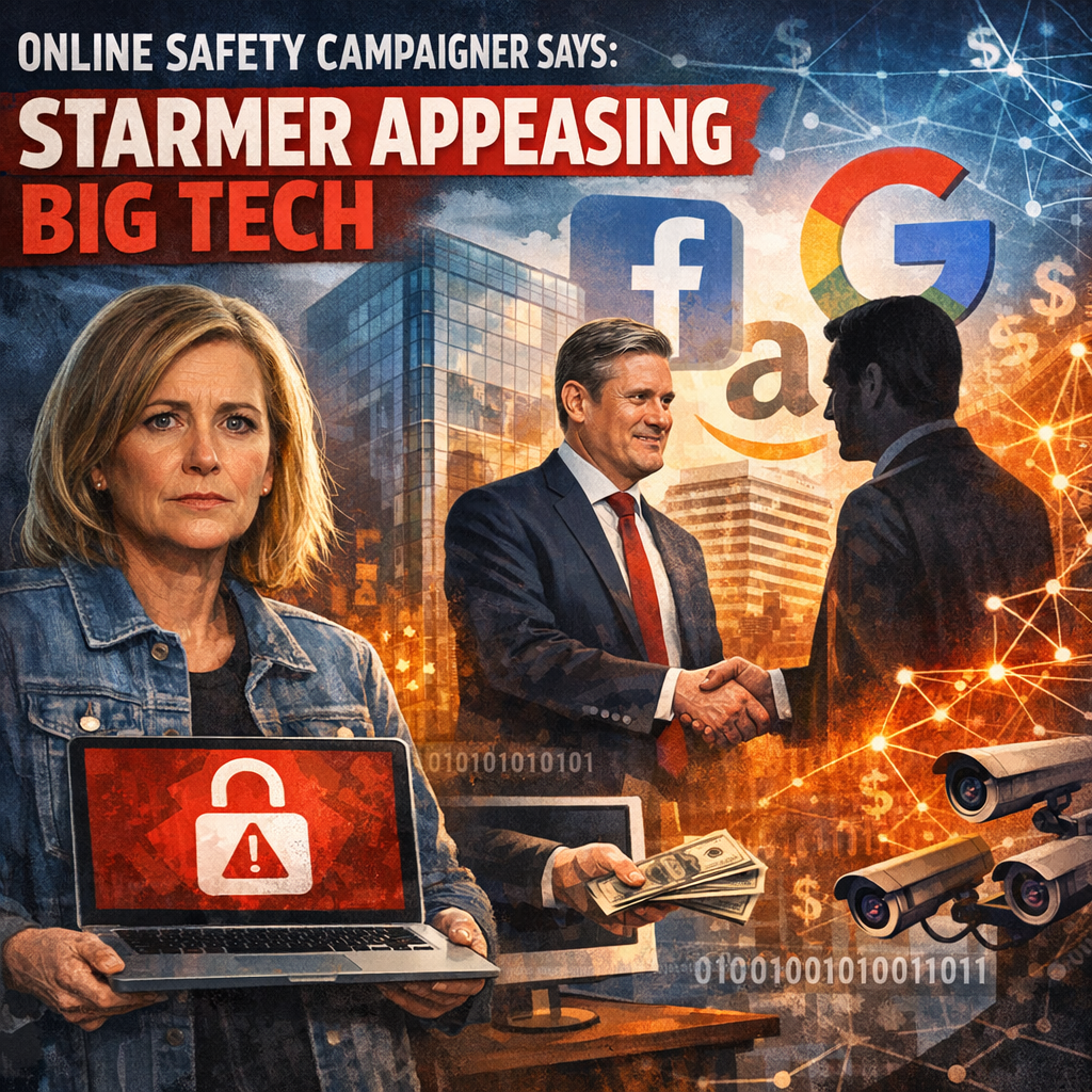 Illustration of Online safety campaigner says Starmer appeasing big tech