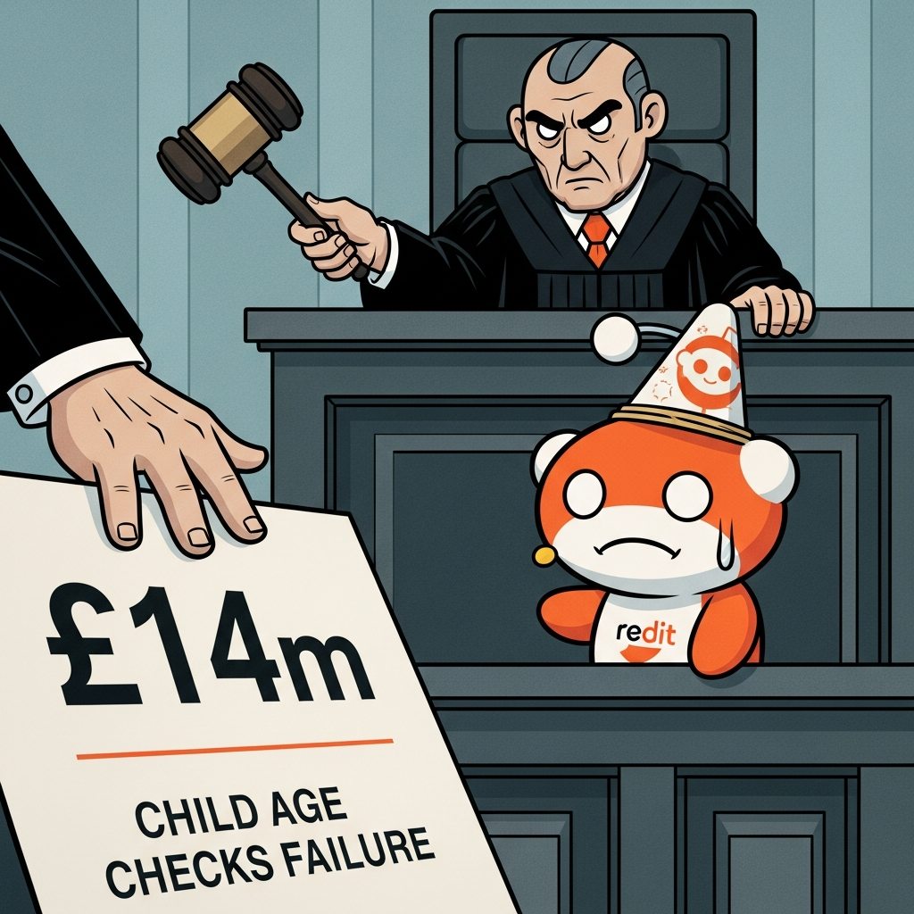 Illustration of Reddit fined £14m over failures in child age checks