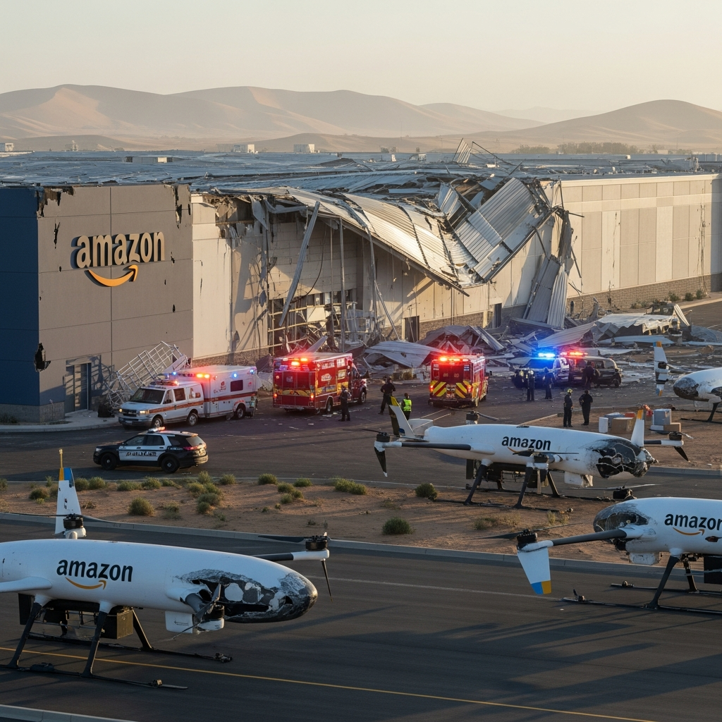 Illustration of Amazon says drones damaged facilities in UAE and Bahrain