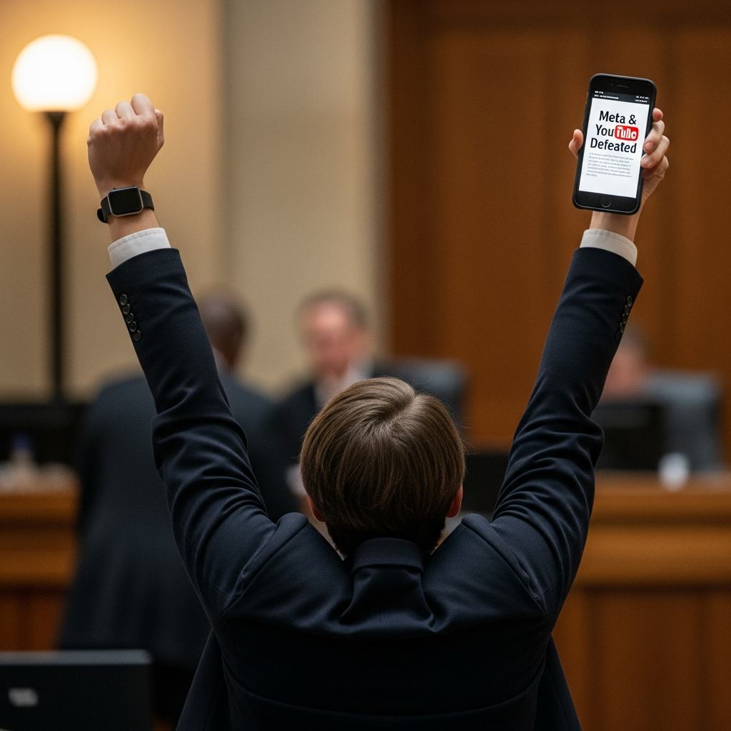 Illustration of Campaigners welcome Meta and YouTube defeat in social media addiction trial