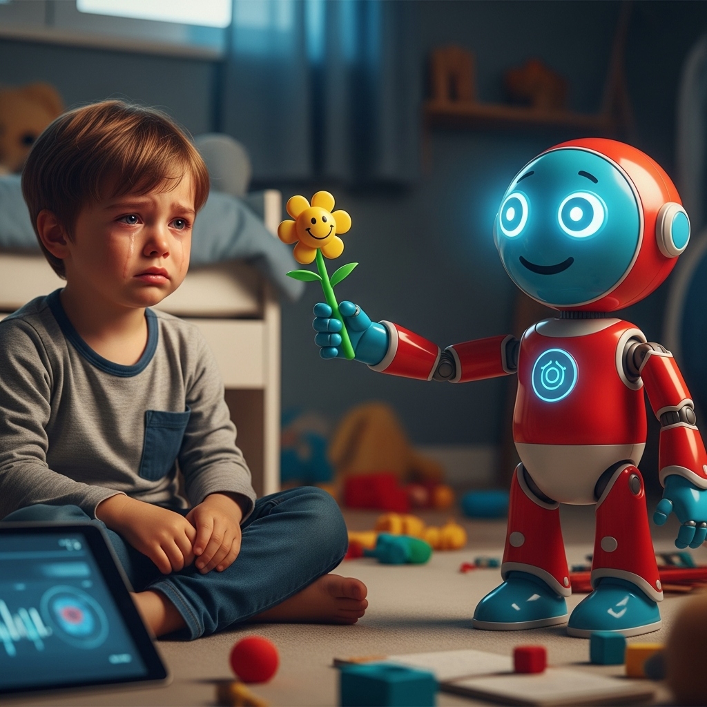 Illustration of Researchers warn AI toys misread children's emotions, respond inappropriately