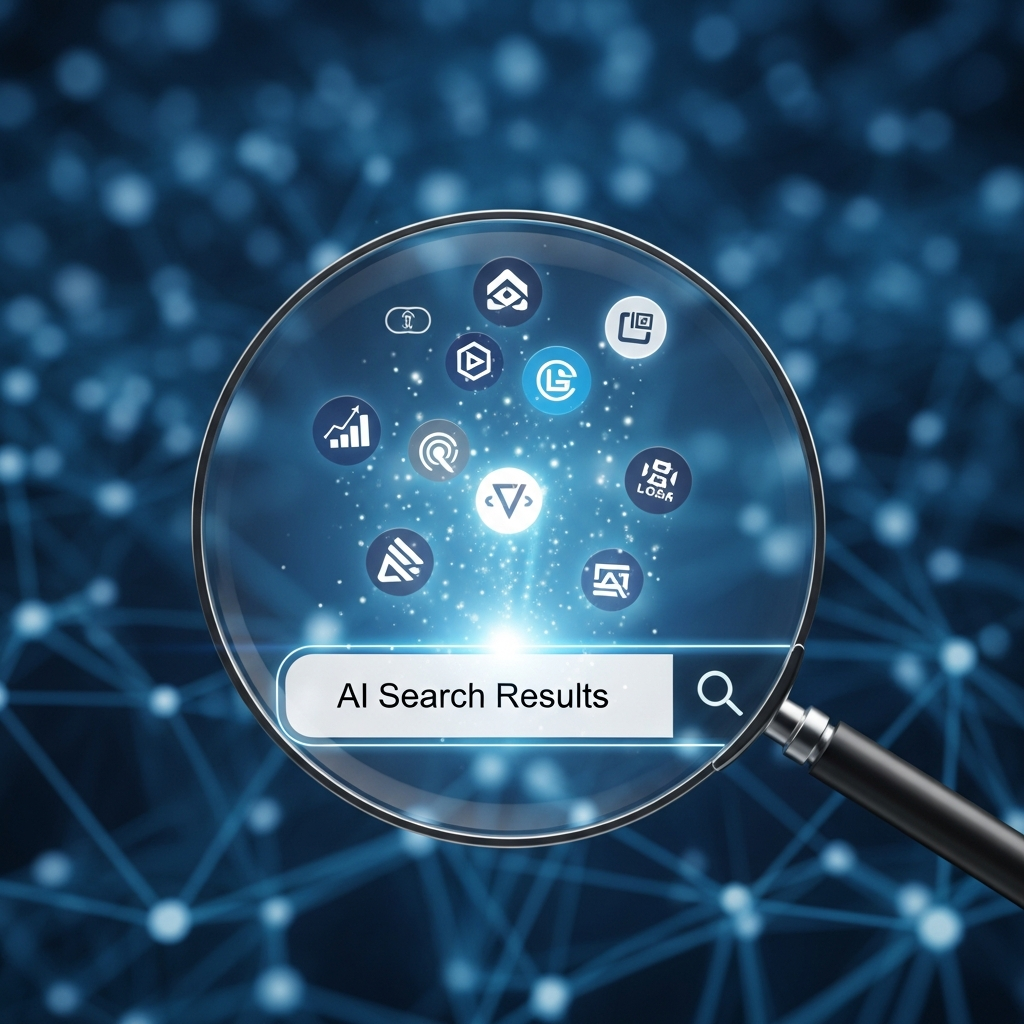 Illustration of Businesses seek visibility in AI search results